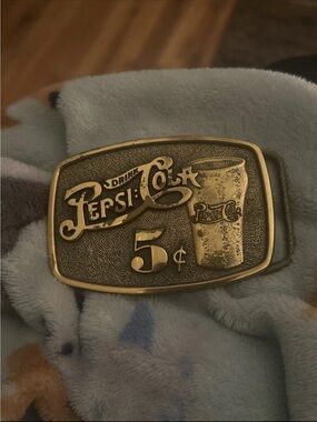 Drink Pepsi Cola Solid Brass Belt Buckle